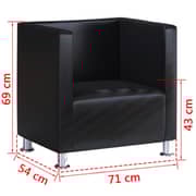 Vidaxl Cube Armchair Black Faux Leather