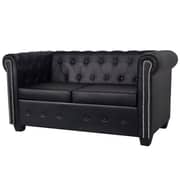 Vidaxl Chesterfield 2-seater Artificial Leather Black