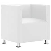 Vidaxl Cube Armchair White Faux Leather