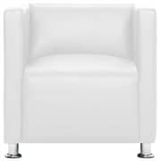 Vidaxl Cube Armchair White Faux Leather