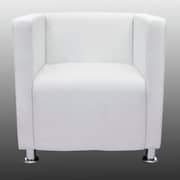Vidaxl Cube Armchair White Faux Leather