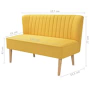 244074 Vidaxl Sofa Fabric 117x55,5x77 Cm Yellow