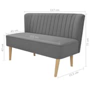 244070 Vidaxl Sofa Fabric 117x55,5x77 Cm Light Grey