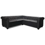 Vidaxl Chesterfield Corner Sofa 5-seater Artificial Leather Black