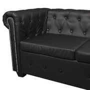 Vidaxl Chesterfield Corner Sofa 5-seater Artificial Leather Black