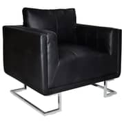 Vidaxl Cube Armchair With Chrome Feet Black Faux Leather