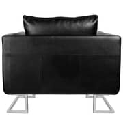 Vidaxl Cube Armchair With Chrome Feet Black Faux Leather