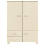 vidaXL Wardrobe HAMAR Honey Brown 99x45x137 cm Solid Wood Pine