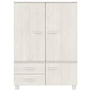 vidaXL Wardrobe HAMAR White 99x45x137 cm Solid Wood Pine