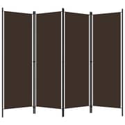 Vidaxl 4-panel Room Divider Brown 200x180 Cm