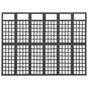 Vidaxl 6-panel Room Divider/trellis Solid Fir Wood Black 242.5x180 Cm