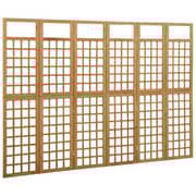 Vidaxl 6-panel Room Divider/trellis Solid Fir Wood 242.5x180 Cm