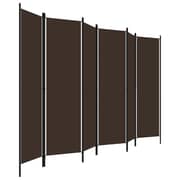 Vidaxl 6-panel Room Divider Brown 300x180 Cm