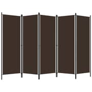 Vidaxl 5-panel Room Divider Brown 250x180 Cm