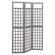 Vidaxl 3-panel Room Divider/trellis Solid Fir Wood Grey 121x180 Cm