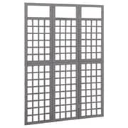 Vidaxl 3-panel Room Divider/trellis Solid Fir Wood Grey 121x180 Cm