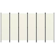 Vidaxl 6-panel Room Divider Cream White 300x180 Cm