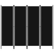 Vidaxl 4-panel Room Divider Black 200x180 Cm