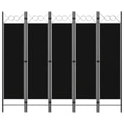 Vidaxl 5-panel Room Divider Black 200x180 Cm