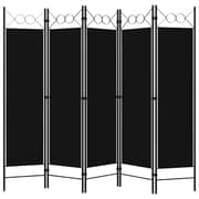 Vidaxl 5-panel Room Divider Black 200x180 Cm