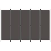 Vidaxl 5-panel Room Divider Anthracite 250x180 Cm