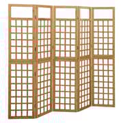 Vidaxl 5-panel Room Divider/trellis Solid Fir Wood 201.5x180 Cm