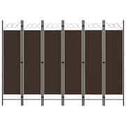 Vidaxl 6-panel Room Divider Brown 240x180 Cm