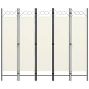 Vidaxl 5-panel Room Divider Cream White 200x180 Cm