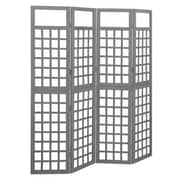 Vidaxl 4-panel Room Divider/trellis Solid Fir Wood Grey 161x180 Cm