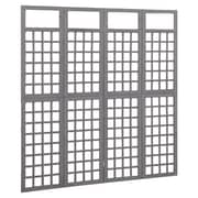 Vidaxl 4-panel Room Divider/trellis Solid Fir Wood Grey 161x180 Cm