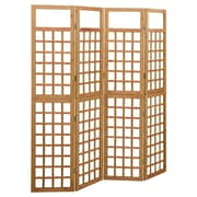 Vidaxl 4-panel Room Divider/trellis Solid Fir Wood 161x180 Cm
