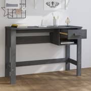 Vidaxl Desk Dark Grey 110x40x75 Cm Solid Wood Pine