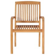 Vidaxl Stacking Garden Dining Chairs 2 Pcs Solid Teak Wood