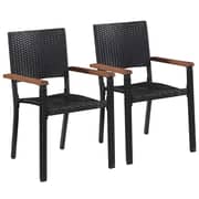 Vidaxl Outdoor Chairs 2 Pcs Poly Rattan Black