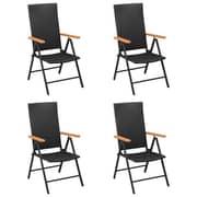 Vidaxl Garden Chairs 4 Pcs Poly Rattan Black