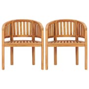 Vidaxl Banana Chairs 2 Pcs Solid Teak Wood
