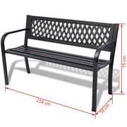Vidaxl Garden Bench 118 Cm Steel Black