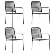 Vidaxl Garden Chairs 4 Pcs Cotton Rope And Steel Black
