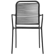 Vidaxl Garden Chairs 4 Pcs Cotton Rope And Steel Black