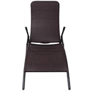 Vidaxl Folding Sun Lounger Poly Rattan Brown