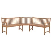 Vidaxl Garden Corner Bench 185x185x90 Cm Solid Teak Wood