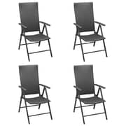 Vidaxl Garden Chairs 4 Pcs Poly Rattan Black