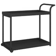 Vidaxl Bar Cart Black 100x45x83 Cm Poly Rattan