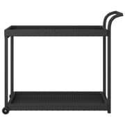 Vidaxl Bar Cart Black 100x45x83 Cm Poly Rattan