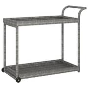 Vidaxl Bar Cart Grey 100x45x83 Cm Poly Rattan