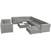 Vidaxl 10 Piece Garden Lounge Set With Cushions Poly Rattan Grey