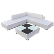 Vidaxl 6 Piece Garden Lounge Set With Cushions Poly Rattan White