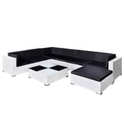 Vidaxl 8 Piece Garden Lounge Set With Cushions Poly Rattan White