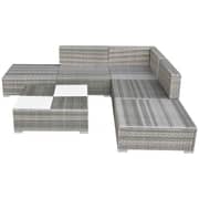 Vidaxl 6 Piece Garden Lounge Set With Cushions Poly Rattan Grey