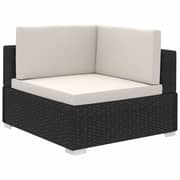 Vidaxl 6 Piece Garden Lounge Set With Cushions Poly Rattan Black